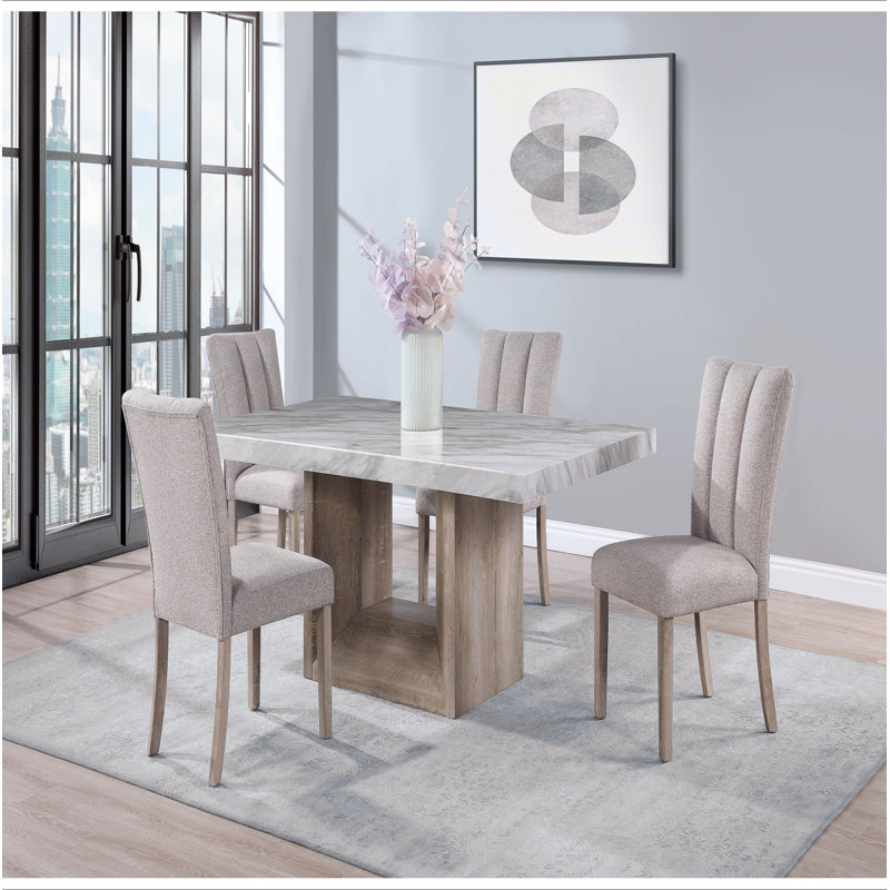 Ensemble de table à manger 5 pièces Sheena Naturel
