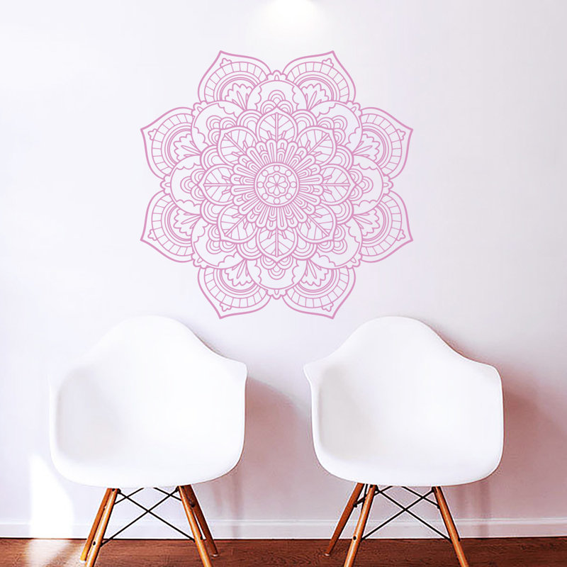 Adhésif décoratif mandala namaste boho yoga autocollants, Lilas