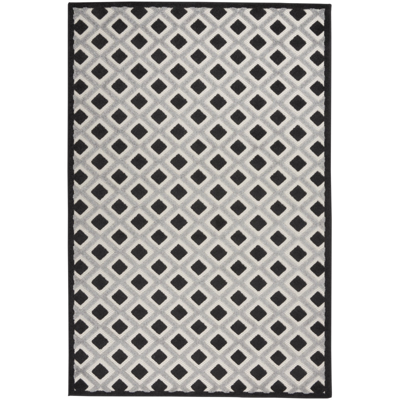 Tapis noir Newton Houndstooth, Rectangle 6 pi x 9 pi