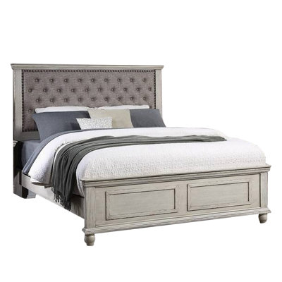Naniouni Tufted Solid Wood and Upholstered Low Profile Platform Bed -  Darby Home Co, 24A63900FEC54FB683DC64293BEC1B99