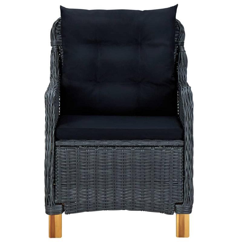 Ensemble de salle à manger rectangulaire pour 6 personnes 73 po, Gris foncé / Noir, 8