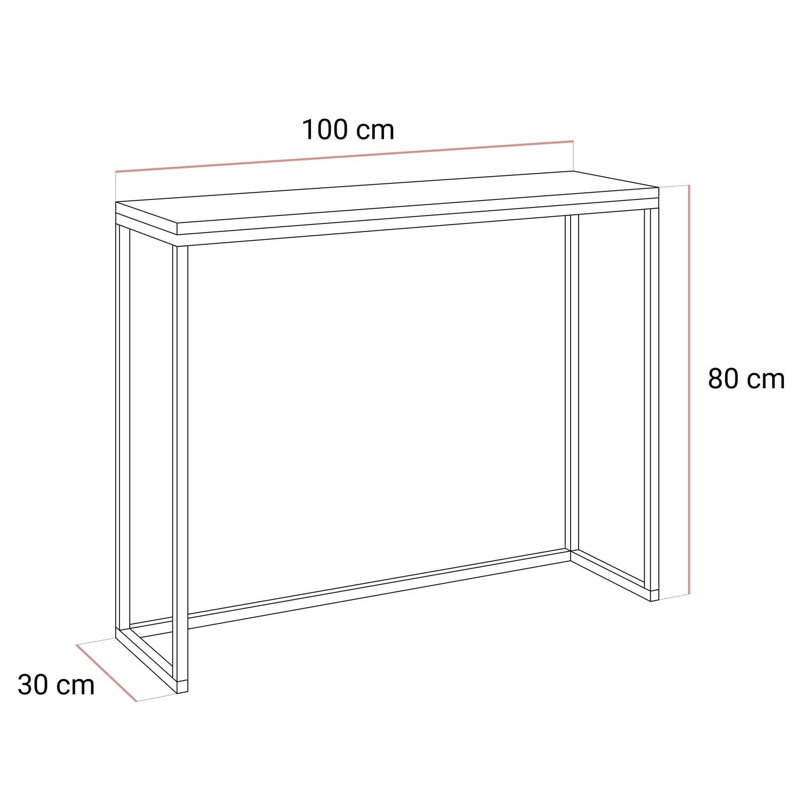 Console Table, 100 cm, gold chrome/ black gloss