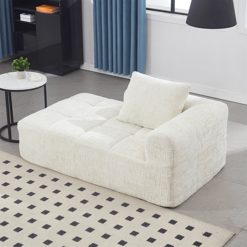 Canapé-lit en chenille Minimalist, Beige
