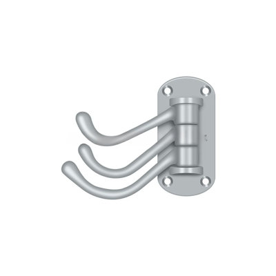 Triple Swivel Hook, Heavy Duty, 4" Projection in PVD Polished Brass