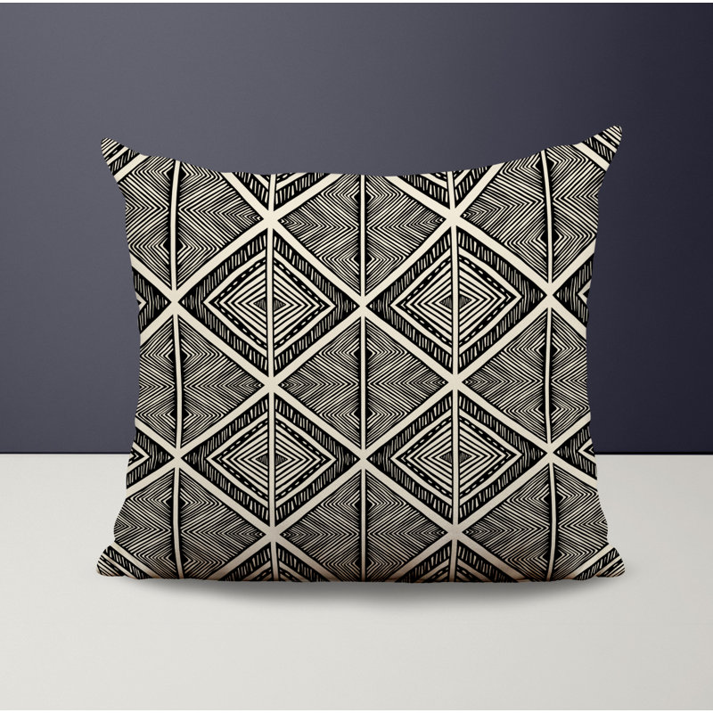Housse et insert de coussin décoratif en polyester, L 15 po x H 15 po, Noir