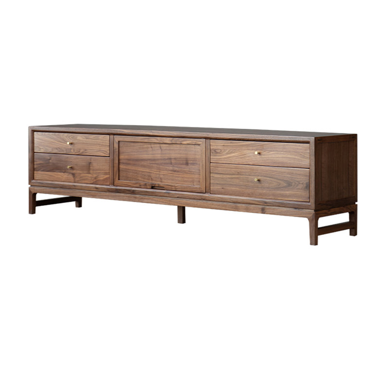 Meuble télé en bois de noyer massif, 78.74"