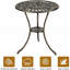 Table bistro 23 "ronde en fonte d'aluminium avec trou pour parasol, table d'appoint d'extérieur pour jardin, porche, balcon, cour et bord de piscine