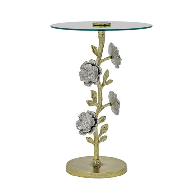 Table d'appoint Flower avec plateau en verre