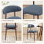  Solid Wood Upholstered Dining Chair - Ergonomic Curved Back, Comfort Fabric-1027972113-1010913830
