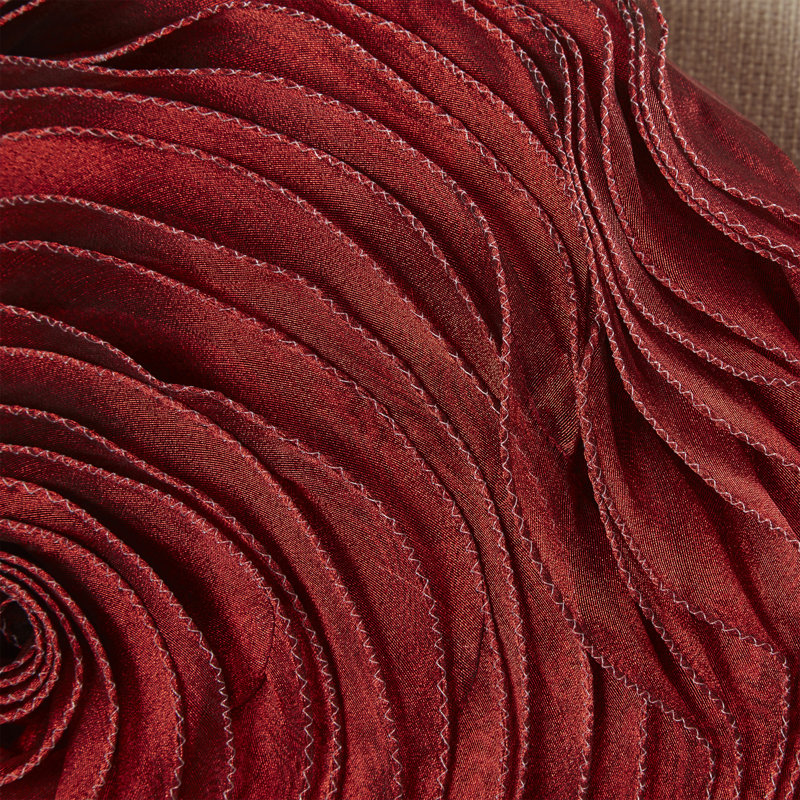 Rose Collection Solid Colour Reversible Throw Pillow, Burgundy, 16" H x 16" W