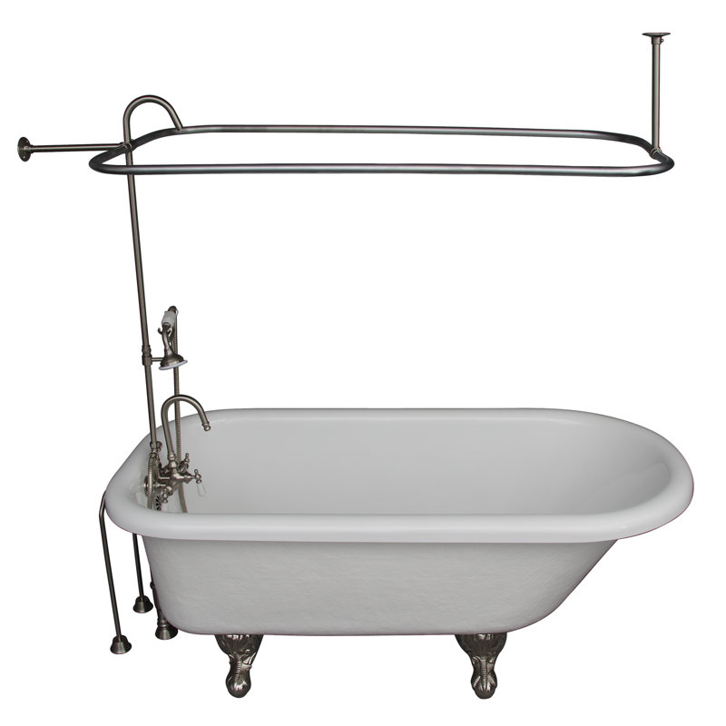 Baignoire sur pattes 67 "x 30", Nickel brossé