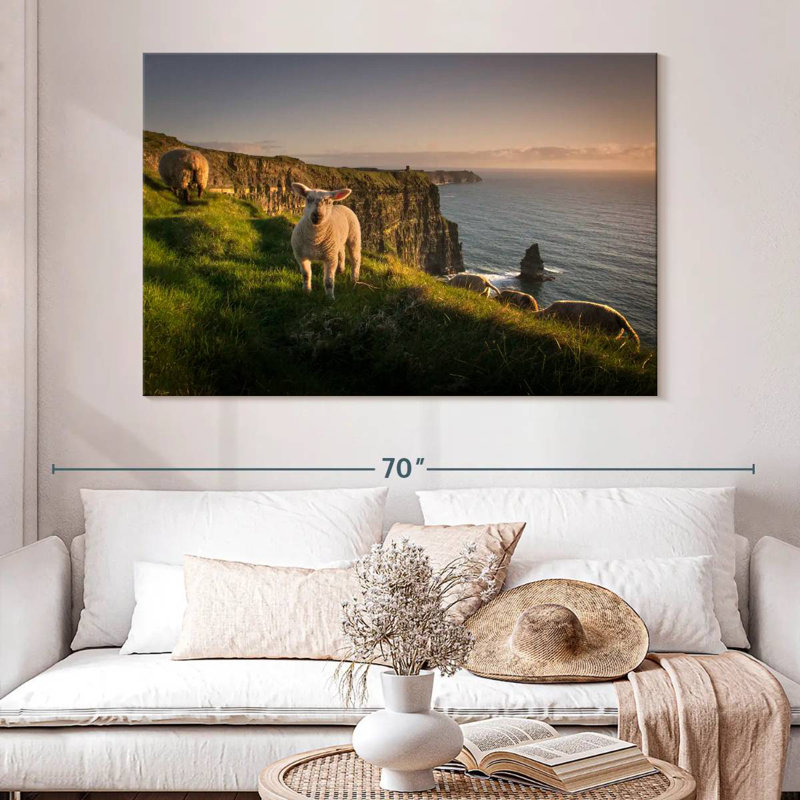 Brampt Moher Cliffs Sheep, 34" H x 51" W