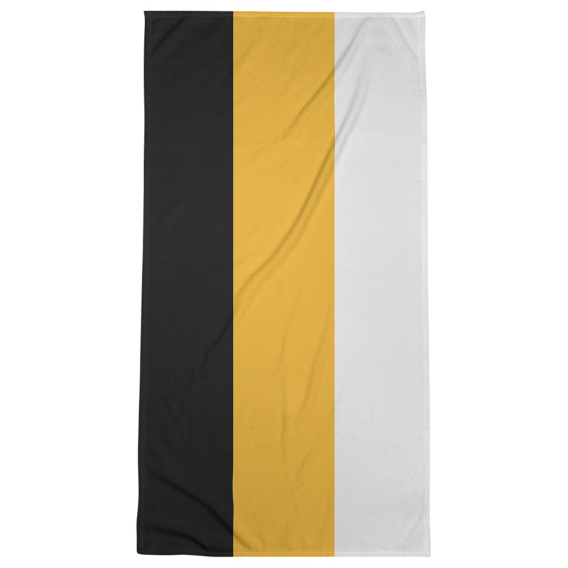 Lightweight Bath Towel, Black/Gold/White, Microfiber