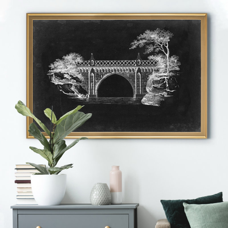 «Bridge Schéma I», impression sur toile encadrée, H 18,5 po x l 24,5 po x P 1,5 po, Doré