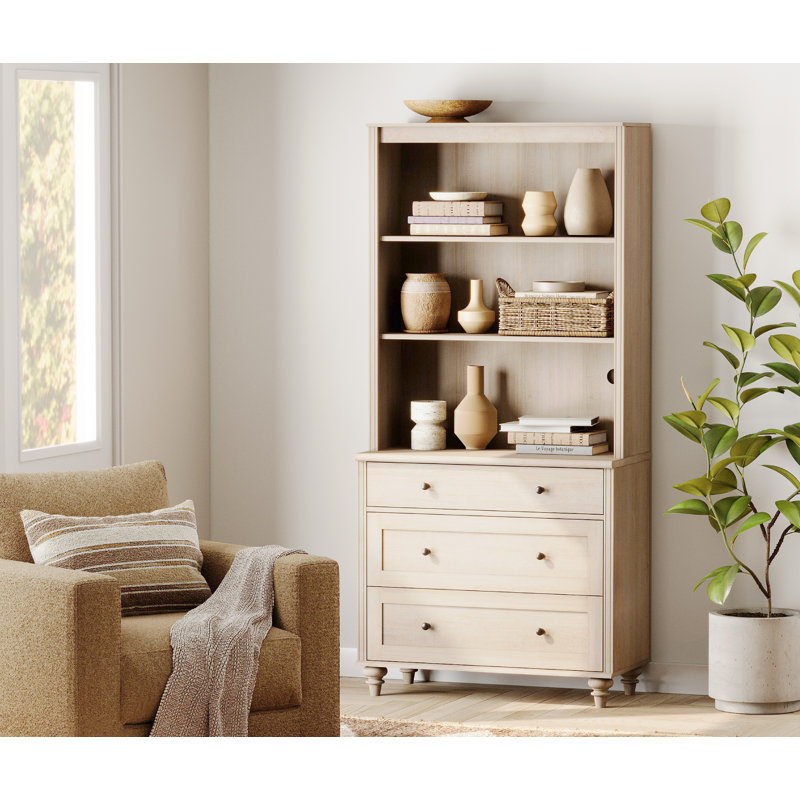 Scarlett 72.1"H X 33.9"W Bookcase With 3 Drawers, Tall Book Case Shelf With 3-Tier Open Book Shelfs, Large Wood Bookcases Farmhouse Bookshelves For Living Room Bedroom Home Office Kitchen