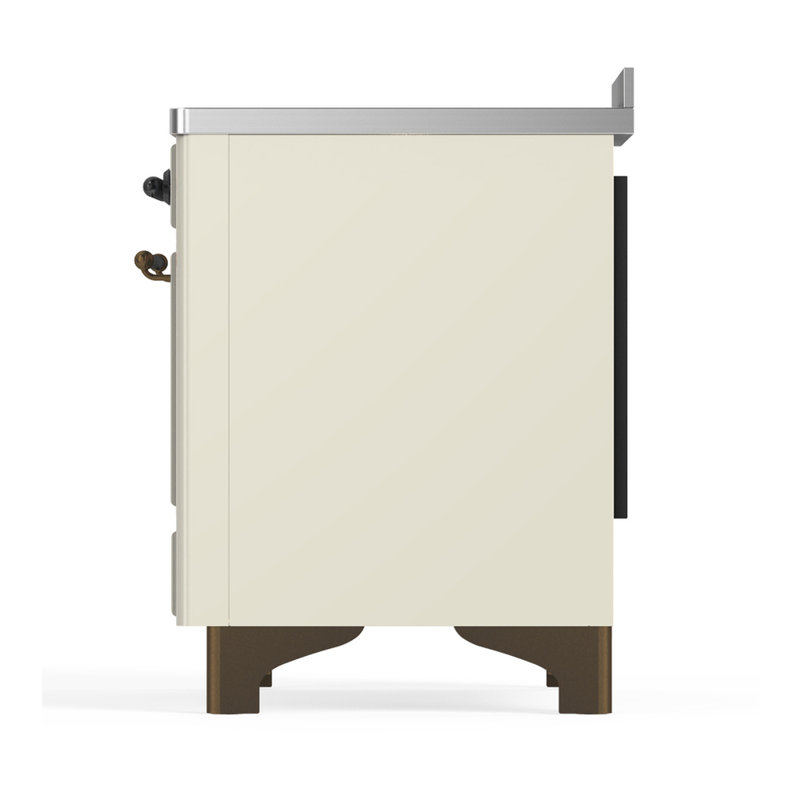 Majestic III Series 48 Inch Induction Range with 6 Induction Elements in Matte Graphite (Brass Trim), Antique White
