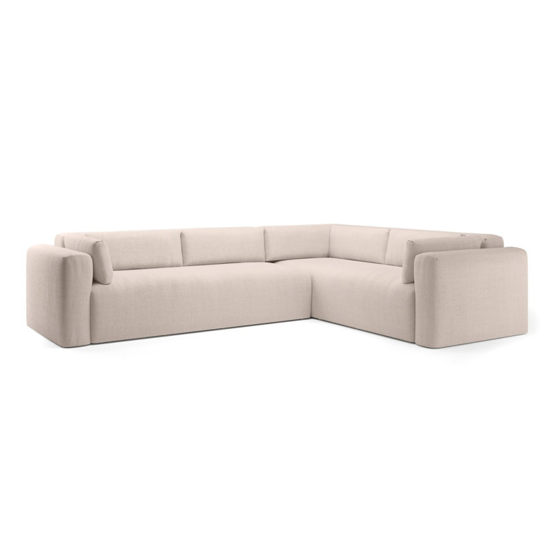 Canapé modulaire Freddie, Mélange de polyester ivoire Nevis