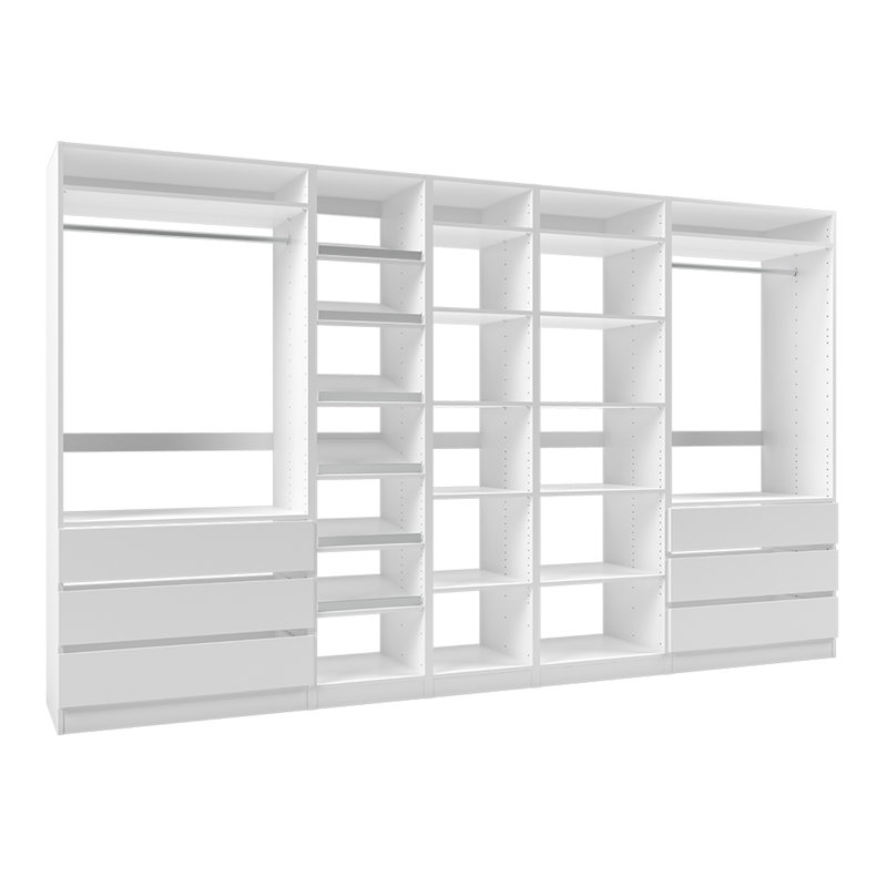132" Closet System, White