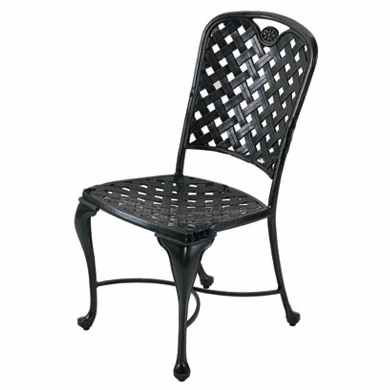 Provance Patio Dining Side Chair with Cushion, Ancient Earth, Welt, Linen Chambray