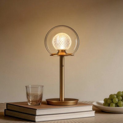 14.5" Modern Gold LED Dimming Table Lamp with Touch Switch