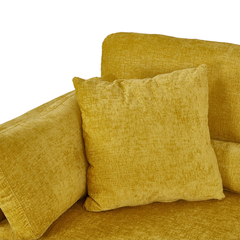 Canapé, Chenille jaune, H 36,61 po x l 145,67 po x P 33,86 po