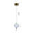 1-Light Brass Dimmable LED Single Pendant With A Clear PC Shade