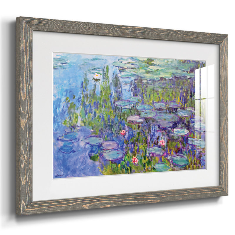 Nymphéas, 1914, impression encadrée sur papier, Gris, H 14 po x l 20 po x P 1,5 po