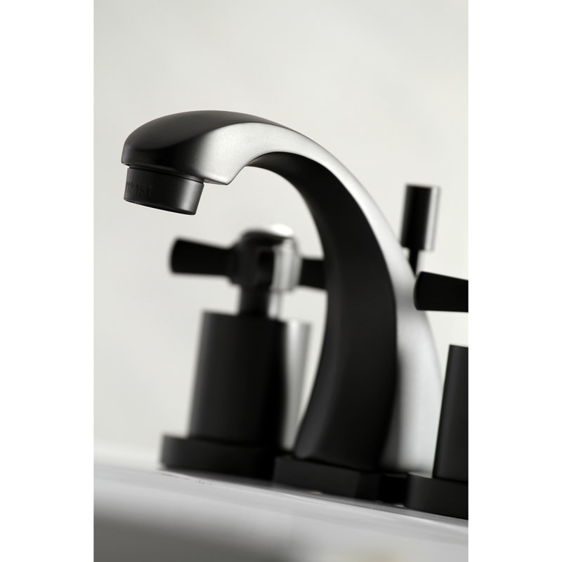 Millennium Widespread Bathroom Faucet with Drain Assembly, Matte Black