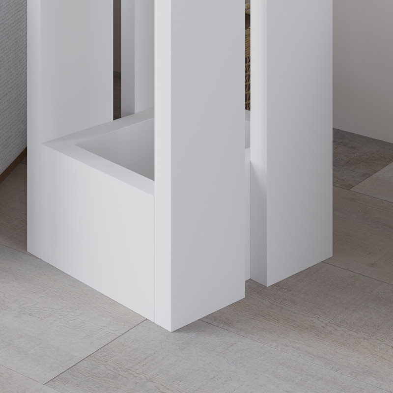 Paizlei Modern Small Minimalist Bedside Table, White