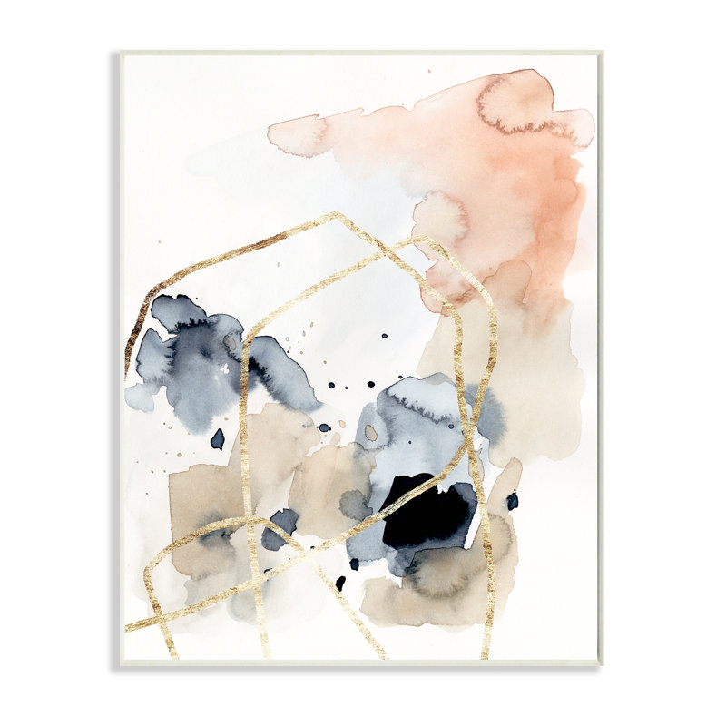 «Abstracted Musical Beats Boho» par Victoria Barnes - Peinture sur toile, H 19 po x l 13 po, Plaque murale