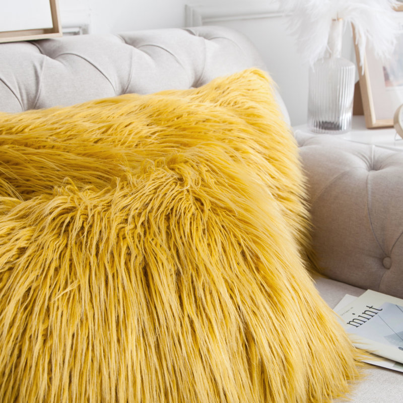 Mongolian Rectangular Pillow Cover, Lemon Curry
