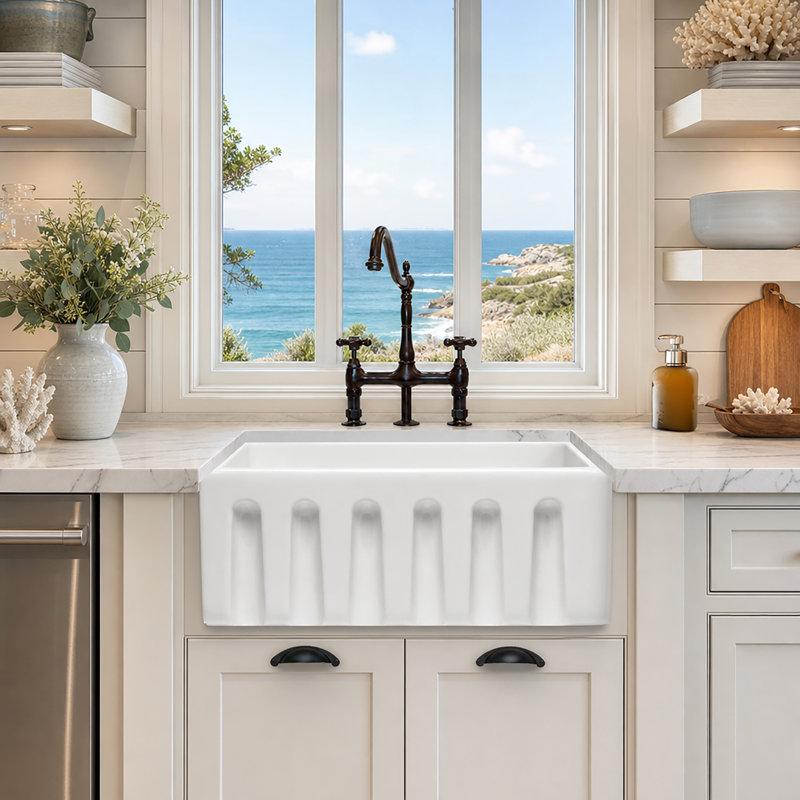 Island 35.75'' L Single Basin Kitchen Sink, 24"