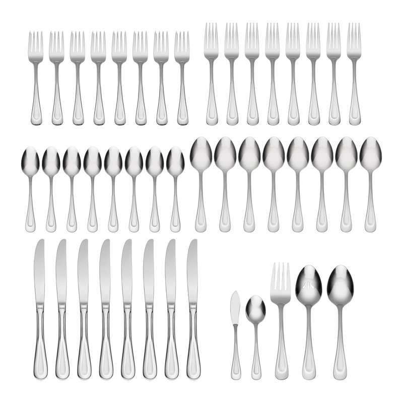 Oneida Oneida Satin Sand Dune 45 Piece Everyday Flatware Set, Service For 8