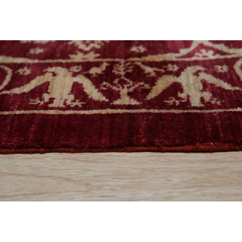 Coral Hand-Knotted Wool Floral Constellations Geometric Modern Contemporary Carpet Rug, 10' x 14'