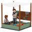 HOMCOM 285.75cm x 325.12cm Fir Wood Square Sandbox with Cover