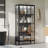 Modern 2-Door Glass Bathroom Linen Cabinet