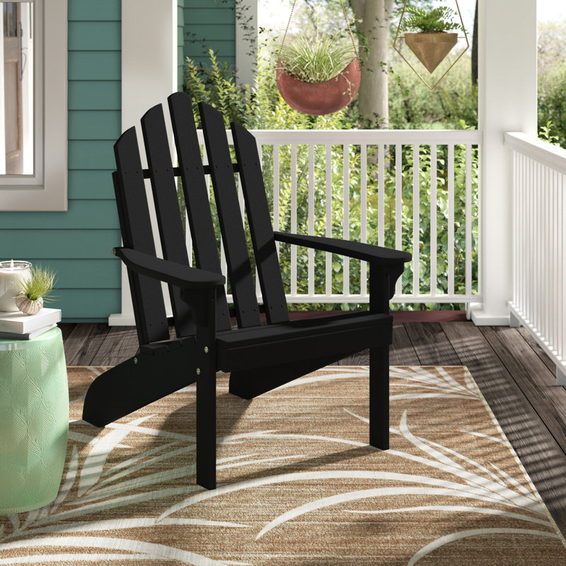 Urich Outdoor Adirondack Chair, Black