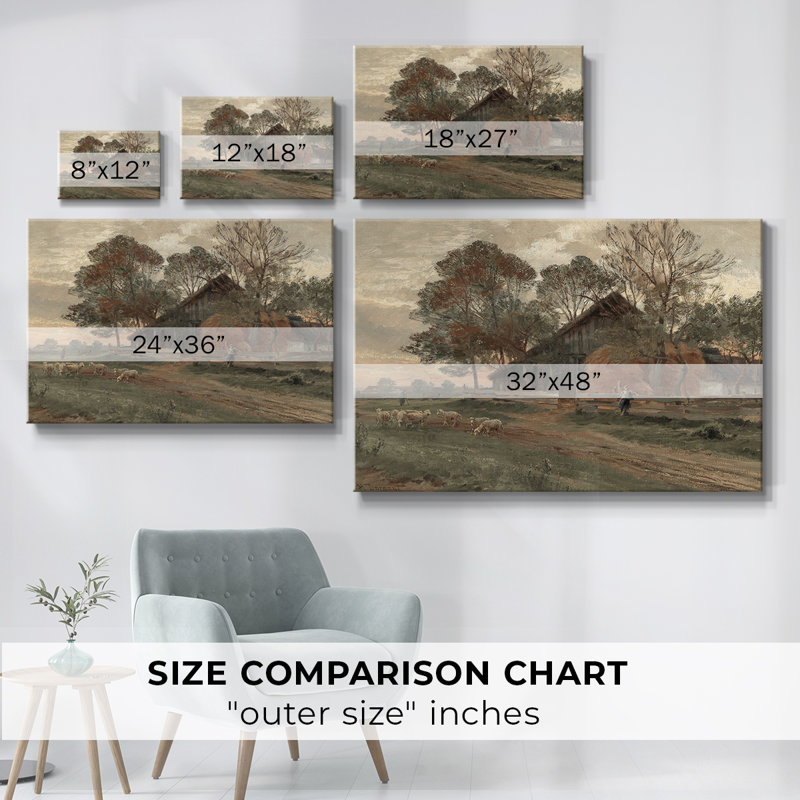 "Vintage Landscape-DCXLIV" sur toile, Toile tendue, H 13 po x l 19 po x P 1,5 po