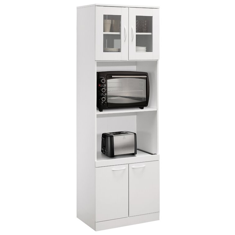 InRoom Designs Tall Kitchen Pantry Microwave Storage Cabinet & Reviews