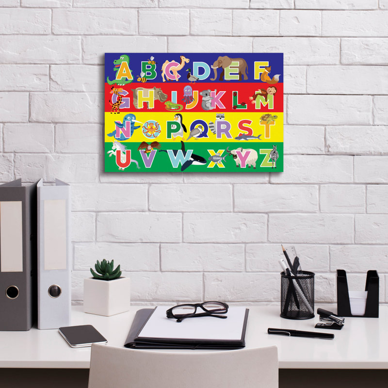 «Alphabet casse-tête» par Erin Clark, art mural sur toile, H 12 po x l 18 po x P 0,75 po