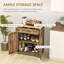 Buffet avec comptoir en bois massif, armoire de cuisine moderne avec 2 tiroirs, portes et tablette réglable-1860155418-1860155423