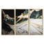 «Abstract Geode Gold and Green Marble III», reproduction sur toile 3 pièces-87918021-87918026-119275789