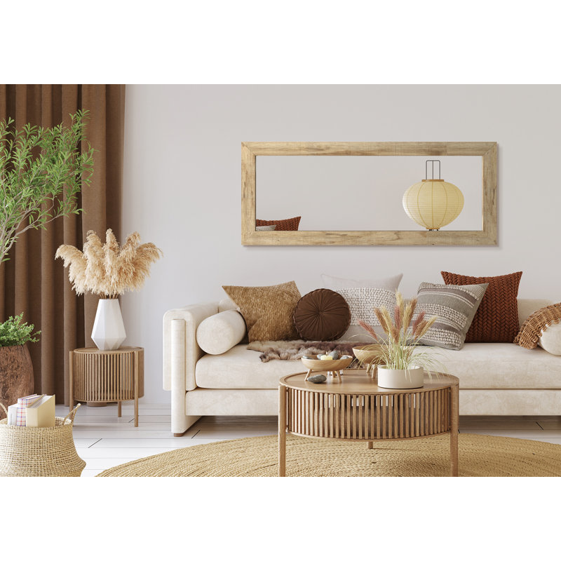 Jarel Flat Full Length Mirror, 148cm H x 60cm W, Light Brown