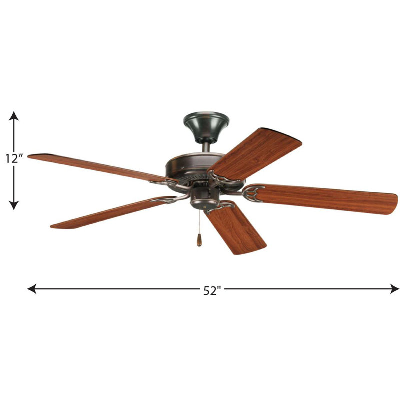 Antique Bronze 52" Reversible Blade Ceiling Fan
