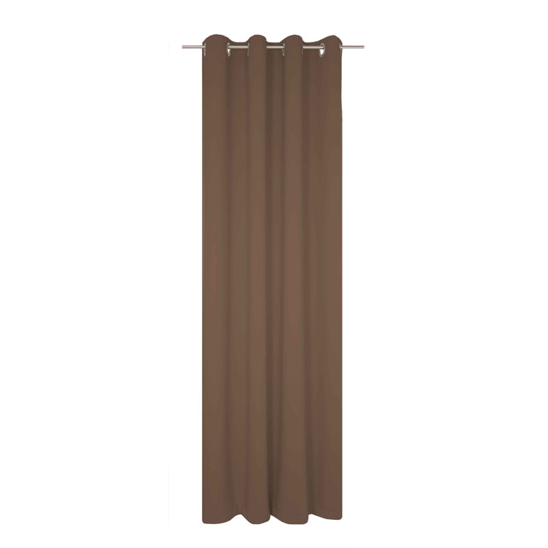 Polyester Blackout Grommet / Eyelet Curtain Panel, 142cm Width x 295cm Drop, Brown