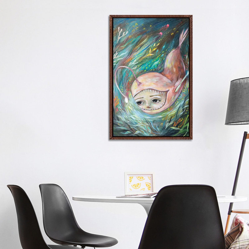 Angler Fish Illumination 1 Piece Wall Art on Canvas, 101.6 cm H x 66.04 cm W, Classic Wood Floater Framed