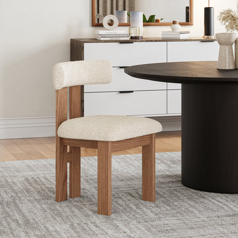 (Ensemble de 2 chaises de salle à manger Valencia Carlo Boucle, Beige