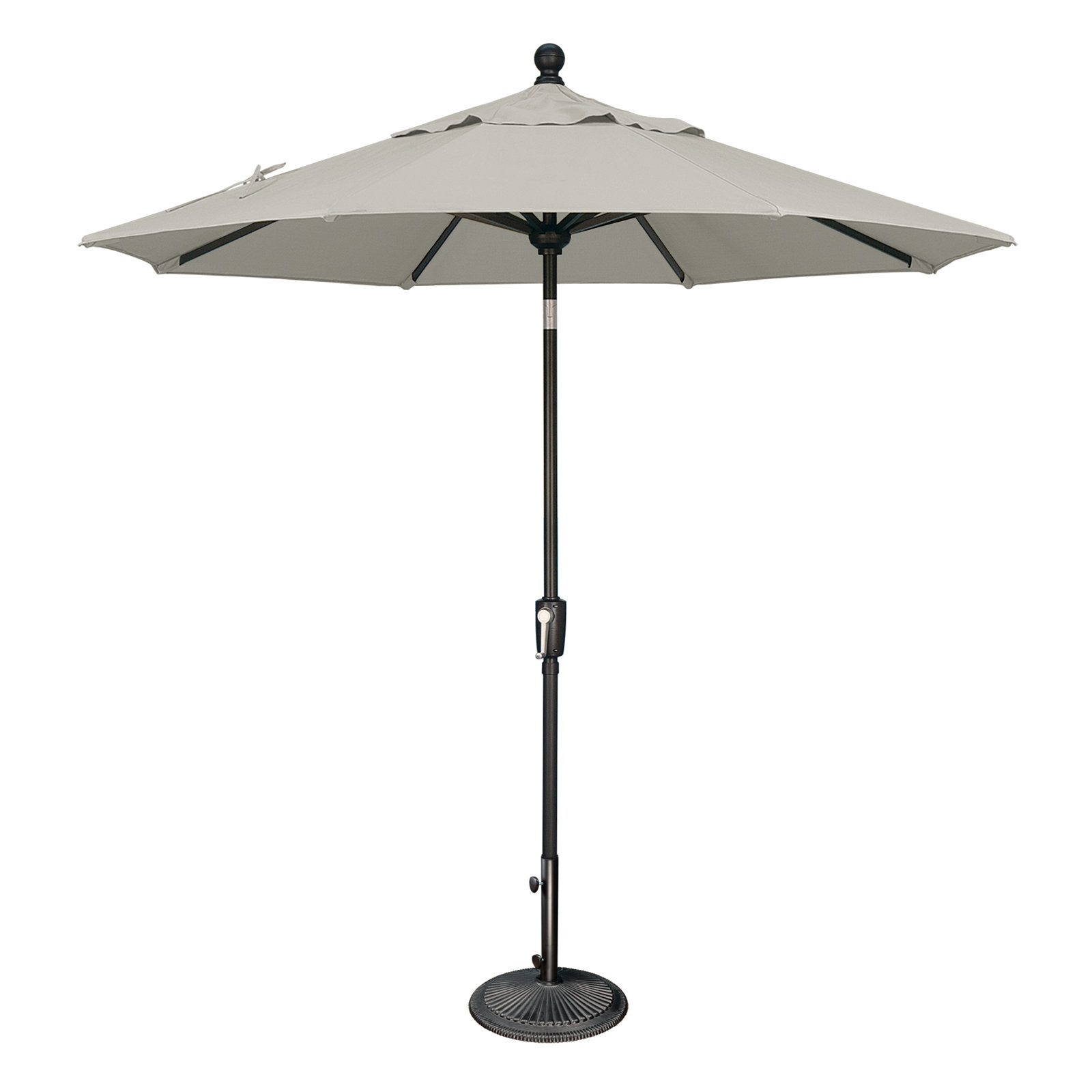 Launceston Market Umbrella, Black, 96" H x 90" W x 90" D, Silver Sunbrella Acrylic
