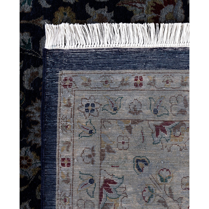 Tapis unique en laine bleu marine 8 pi 2 po x 10 pi Huddleston