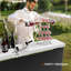 Table de bar rectangulaire pliante en aluminium pour patio-414283147